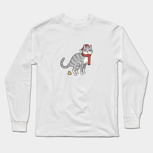 Christmas Tabby Cat Pooping Long Sleeve T-Shirt